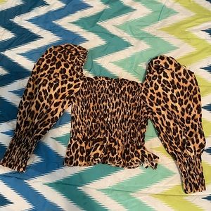 Cropped cheetah shirt